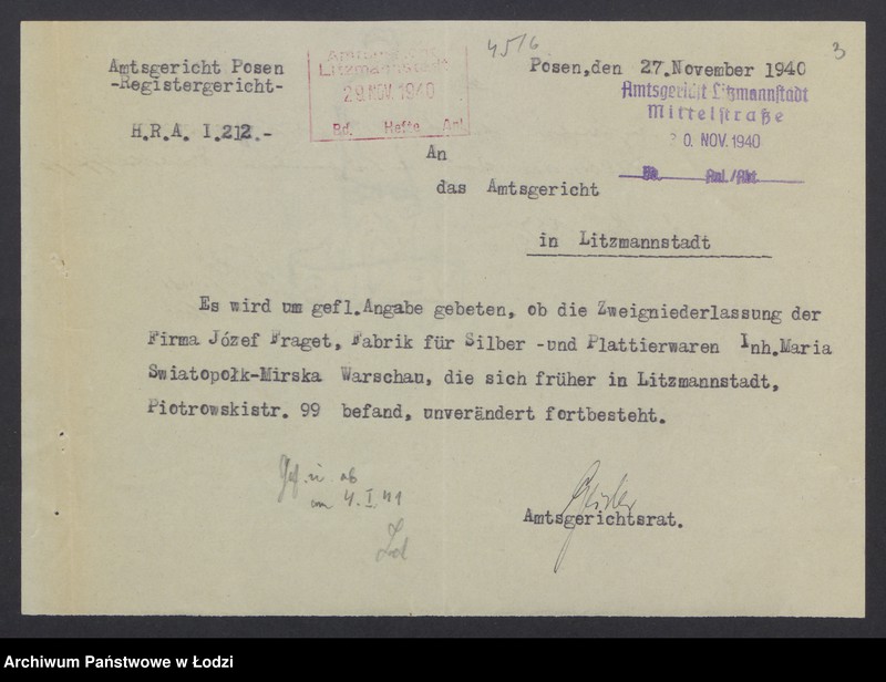 Obraz 5 z jednostki "Józef Fraget- Fabryka wyrobów srebrnych i platerowanych"