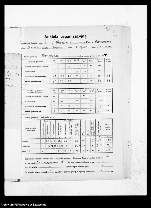 image.from.unit.number "Rolniczy Zespół Spółdzielczy im. T. Kościuszki z siedzibą w Barnkowie powiat Chojna - organizacja"