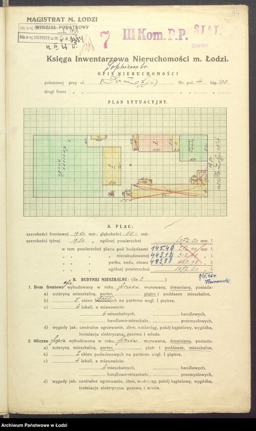 image.from.unit.number "Księga inwentarzowa nieruchomości m. Łodzi ul. św. Zofii"