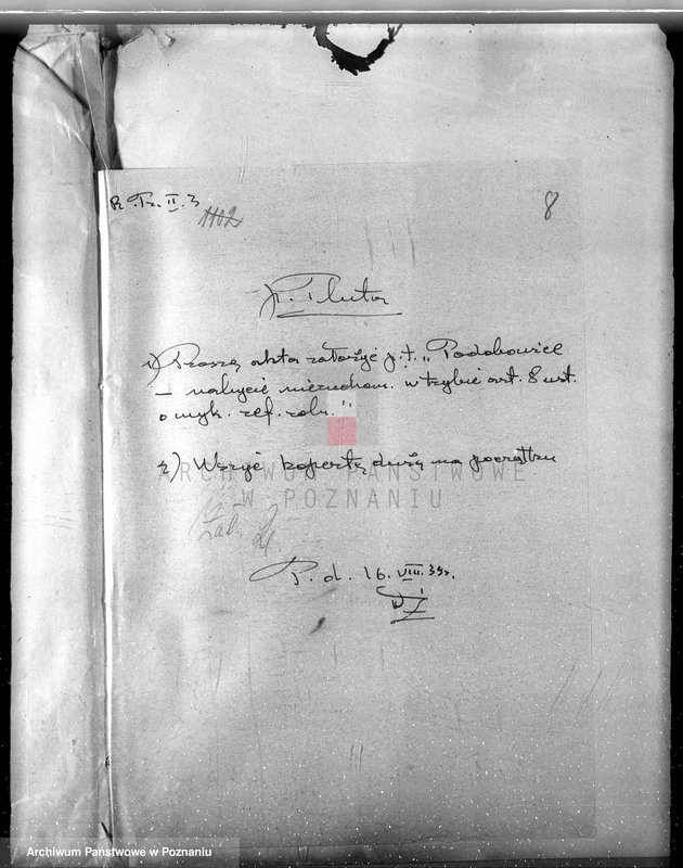 Obraz 12 z jednostki "Majątek Podobowice w powiecie żnińskim nabycie nieruchomości w trybie art.. 8 ustawy o wykonaniu reformy rolnej"