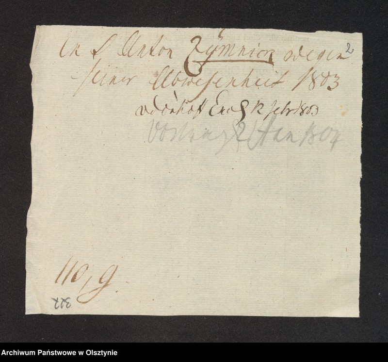 image.from.unit.number "In S. [Sachen] Anton Zymnick wegen seiner Abwesenheit"