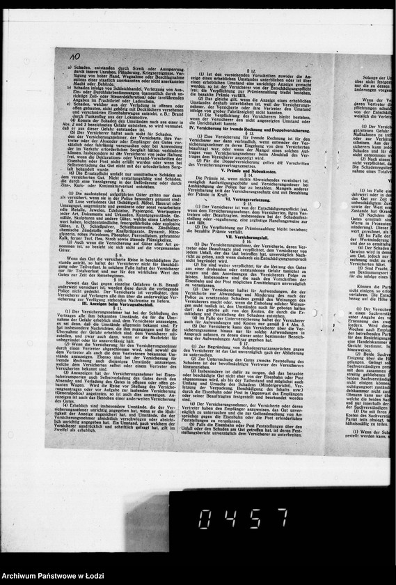 Obraz 14 z jednostki "[Polisy ubezpieczeniowe od ognia towarów w czasie transportu"