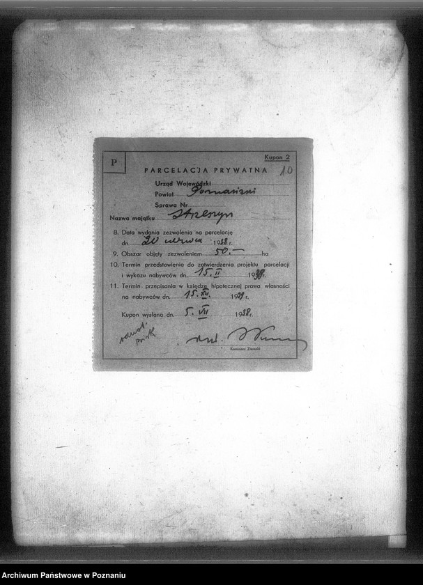 Obraz 14 z jednostki "Przymusowy wykup majątku Strzeszyn powiatu poznańskiego na cele parcelacyjne"