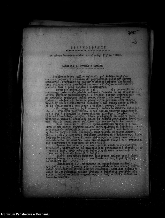 Obraz 6 z jednostki "Sprawozdania okresowe /miesięczne ze stanu bezpieczeństwa/ za miesiące lipiec, sierpień, wrzesień 1937 r. /nr 7-9/"