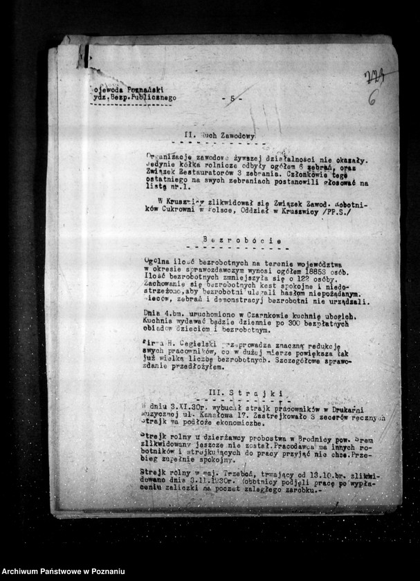 Obraz 10 z jednostki "Sprawozdania sytuacyjne tygodniowe za czas od 1 listopada do 4 grudnia 1930 r. /53-57/"