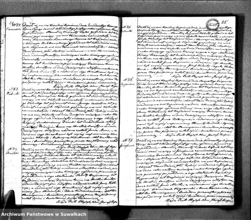image.from.unit.number "Księga Duplikat Urodzonych, Zaślubionych i Zeszłych Parafii Kopciowskiey służyć mająca na Rok 1845"