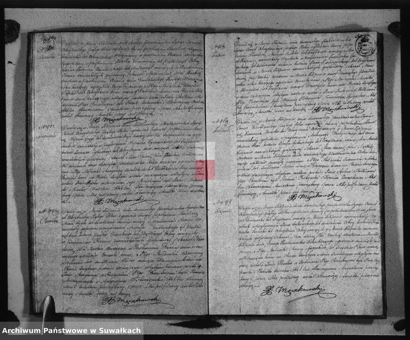 image.from.unit.number "Duplikat Urodzonych, Zaślubionych i Zejscia Parafii Filipowskiej za rok 1845"