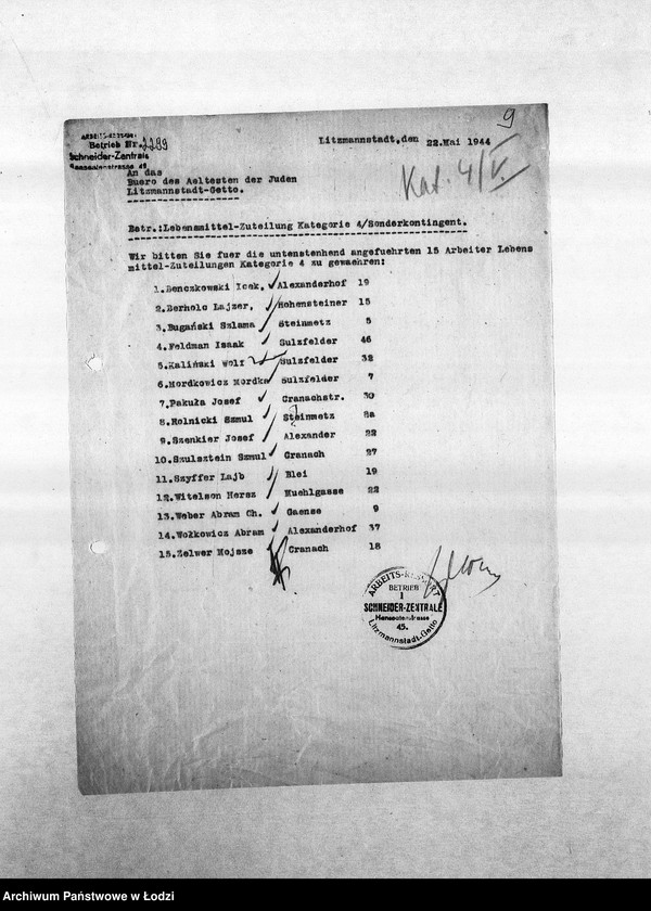 Obraz 12 z jednostki "[Korespondencja PSŻ z resortami krawieckimi w sprawie przyznania ich pracownikom dodatkowych przydziałów]"