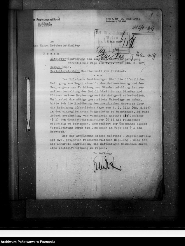 Obraz 5 z jednostki "Einführung des Gesetzes über die Reinigung öffentlicher Wege"