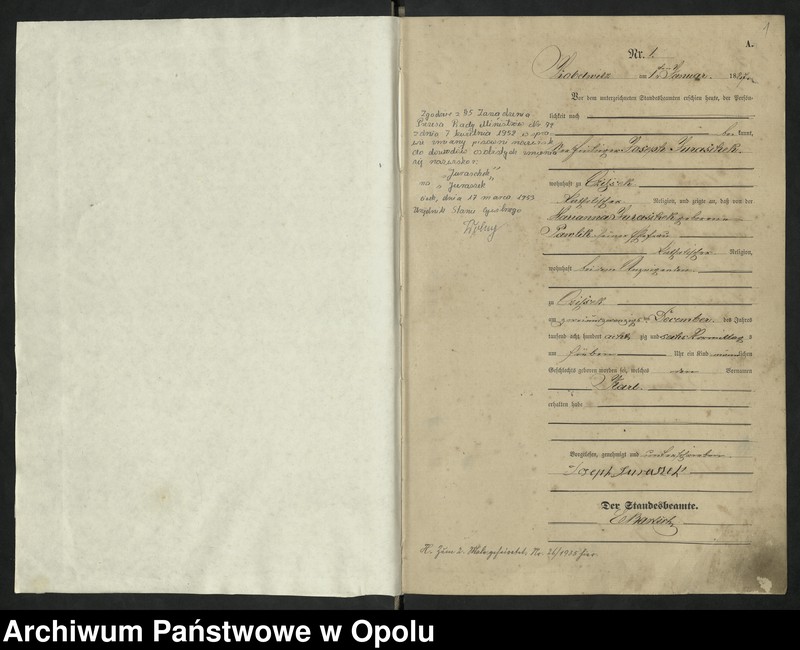 Obraz z jednostki "Urząd Stanu Cywilnego Kobylice Księga urodzeń rok 1887-88"