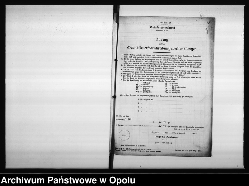 Obraz 9 z jednostki "Wywłaszczenie mistrza murarza Hermanna Kügler, w celu budowy "Piastenufer""