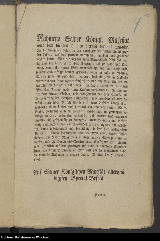 image.from.unit.number "Austand in der Stadt von 6 October 1796."