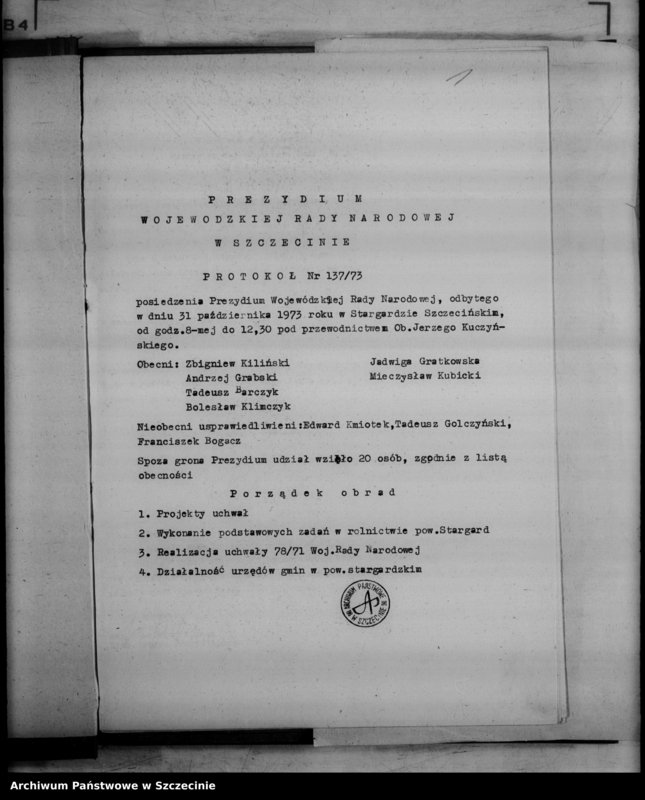 image.from.unit.number "Protokół posiedzenia Prezydium Wojewódzkiej Rady Narodowej  nr 137, miesiąc październik"