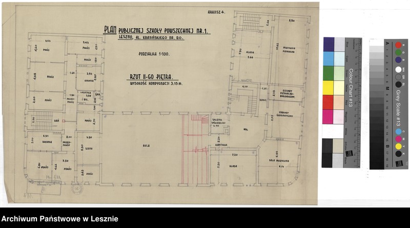 Obraz 9 z jednostki "Leszno miasto. Dokumentacja projektowa obecnej Szkoły Podstawowej nr 1."