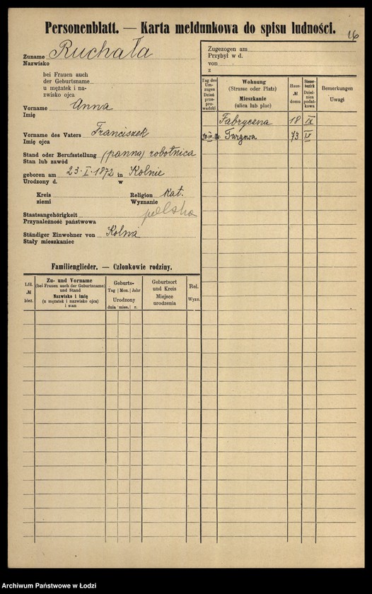 Obraz 18 z jednostki "[Spis ludności Łodzi] Rubisz-Rudolf"
