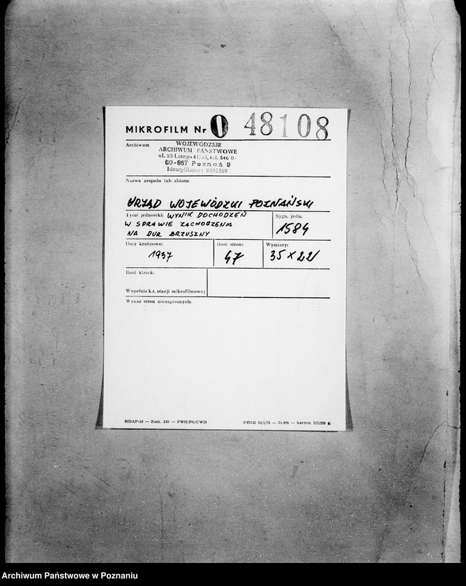 Obraz 2 z jednostki "/Wynik dochodzeń w sprawie zachorzenia na dur brzuszny/"