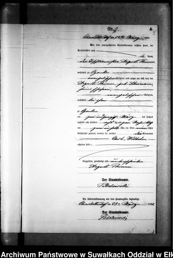 image.from.unit.number "Geburts-Neben-Register des Preussischen Standes-Amtes Gr. Strengeln Kreis Angerburg"