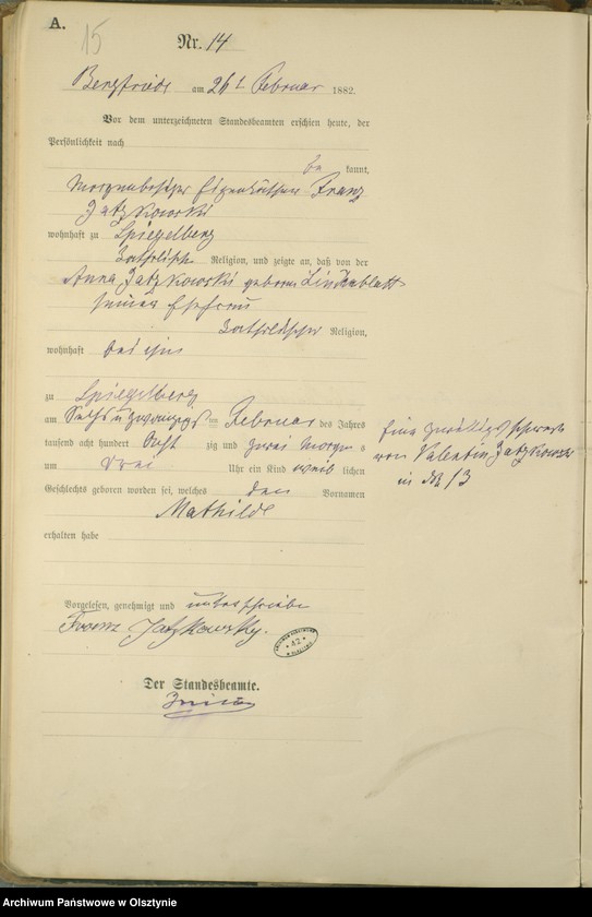 image.from.unit.number "Geburts-Haupt-Register Nr 1 - 106"