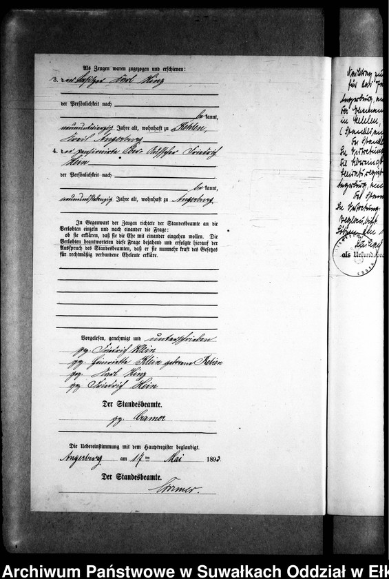 image.from.unit.number "Heiraths-Neben-Register des Preussischen Standes-Amtes Kehlen Kreis Angerburg"