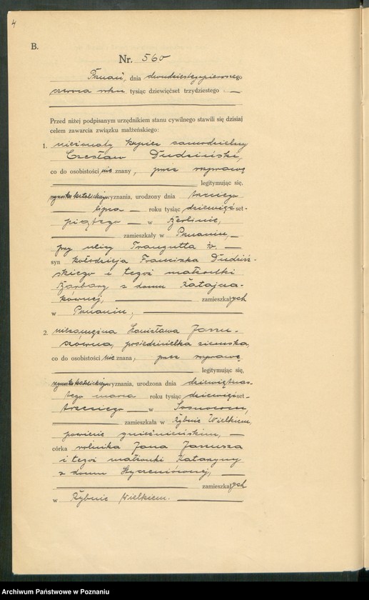 Obraz 6 z jednostki "Księga miejscowa małżeństw tom III [Rejestr główny małżeństw]"