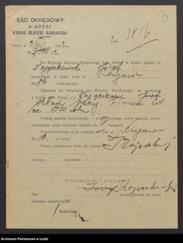 Obraz 5 z jednostki "Józef Zajączkowski – skład prasy"