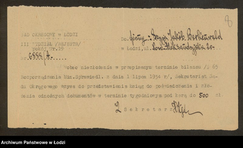 Obraz 10 z jednostki "Szyja Jakób Berkenwald – pracownia haftów i bielizny"