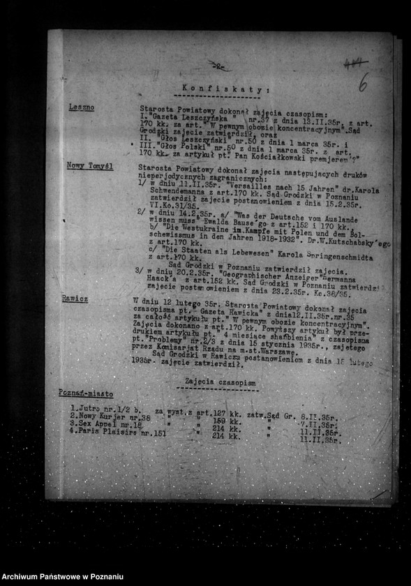 Obraz 10 z jednostki "Sprawozdania prasowe za czas od stycznia do grudnia 1935 r."