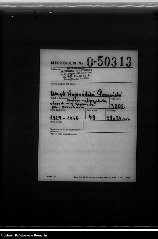 Obraz 2 z jednostki "Nadzór nad gospodarką w lasach majątku Szreniawa powiat poznański"