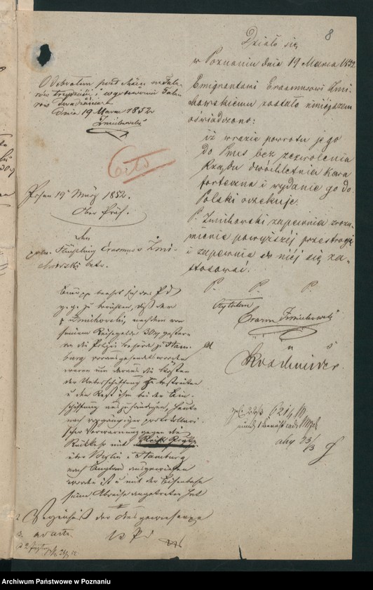 Obraz 12 z jednostki "A. betr. den polnischen Emigranten Erasmus Zmichowski"