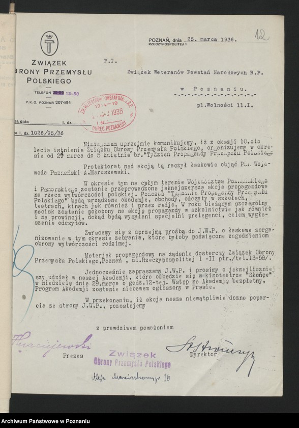 Obraz 18 z jednostki "Korespondencja ogólna Związku Weteranów Powstań Narodowych Rzeczypospolitej Polski."