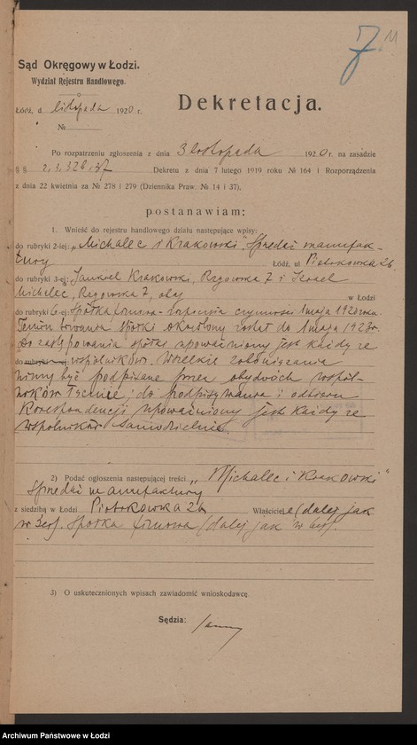 Obraz 13 z jednostki "Michalec i Krakowski- sprzedaż manufaktury"