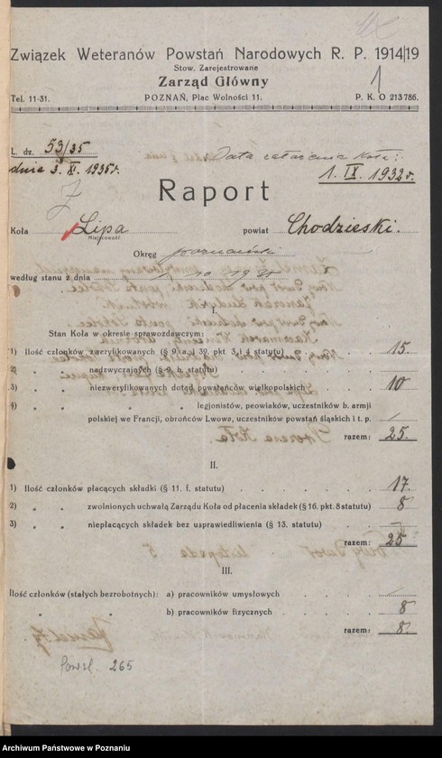 Obraz 3 z jednostki "Lipa, powiat Chodzież - akta koła."