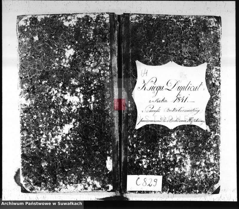 image.from.unit.number "Księga Duplikat z Roku 1841 Parafij Bakałarzewskiey przeznaczona do Archiwum Hipotecznego"