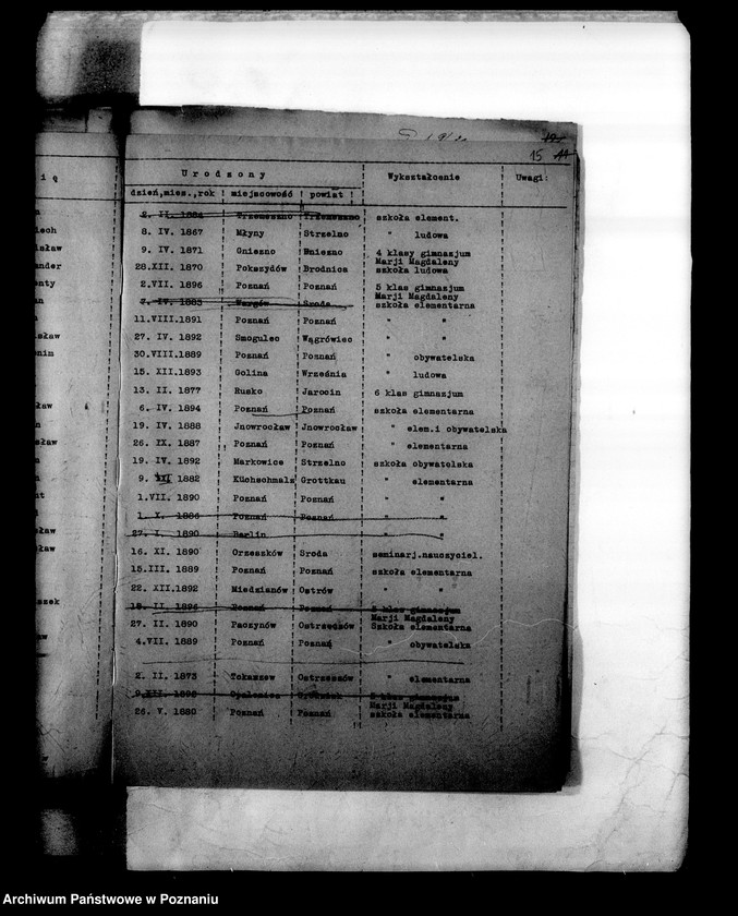 Obraz 18 z jednostki "Protokoły z egzaminu dojrzałości dla aspirantów oficerskich"