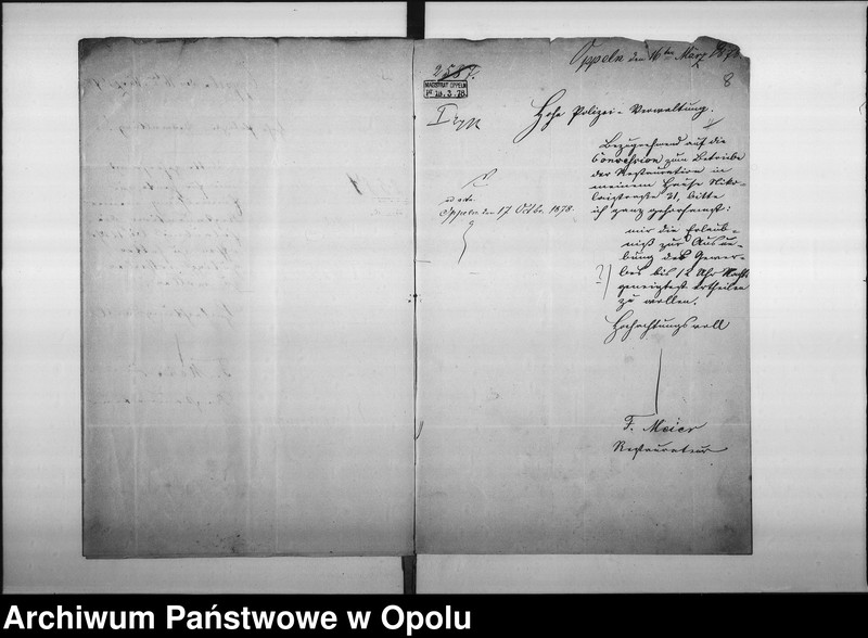 Obraz 11 z jednostki "Acta des Magistrats zu Oppeln betreffend die Schank-Anlage in Rademacher