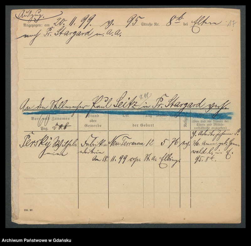 image.from.unit.number "Karty meldunkowe: Perseke - Petermann Wilh."