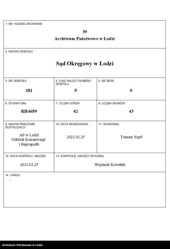 Obraz 1 z jednostki "Sz. Majzel i D. Reznik – sprzedaż towarów manufakturowych"