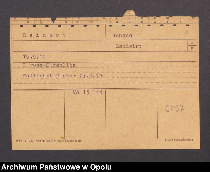 Obraz 3 z jednostki "[Reinert Johann, ur. 15.9.1912, zam. Gross Strehlitz]"