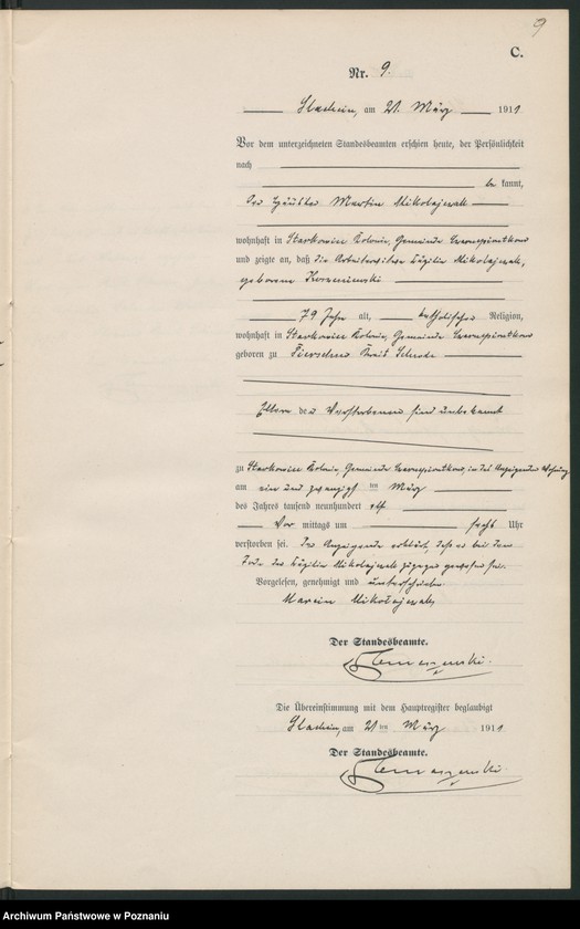 Obraz 12 z jednostki "Sterbe-Neben-Register"
