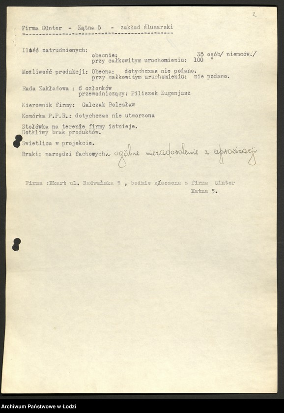 Obraz 3 z jednostki "Wykazy zakładów produkcyjnych z obsadą stanowisk kierowniczych"