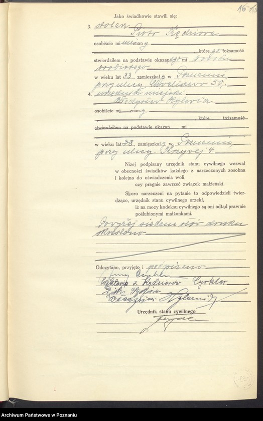 Obraz 18 z jednostki "Księga miejscowa małżeństw tom I [Rejestr główny małżeństw]"