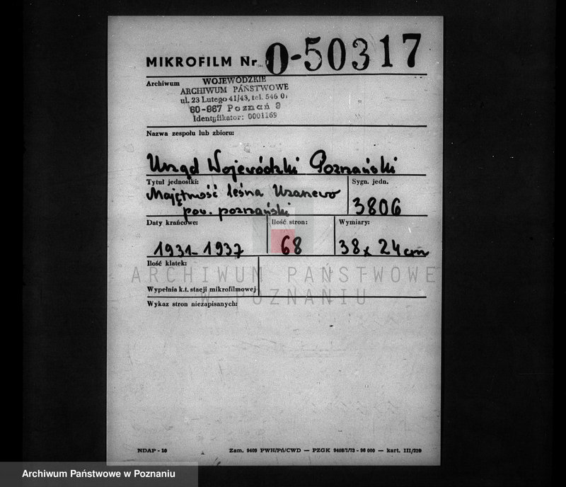 Obraz 2 z jednostki "Majętność leśna Uzarzewo powiat poznański"