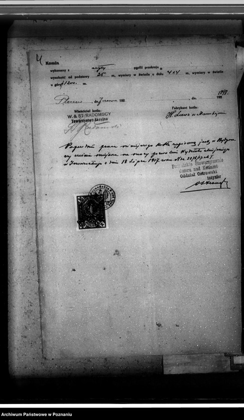 Obraz 8 z jednostki "Fabryka konserw i marmelad Bracia Radomscy w Pleszewie nr fabr kotła 7943, nr woj. kotła 96"