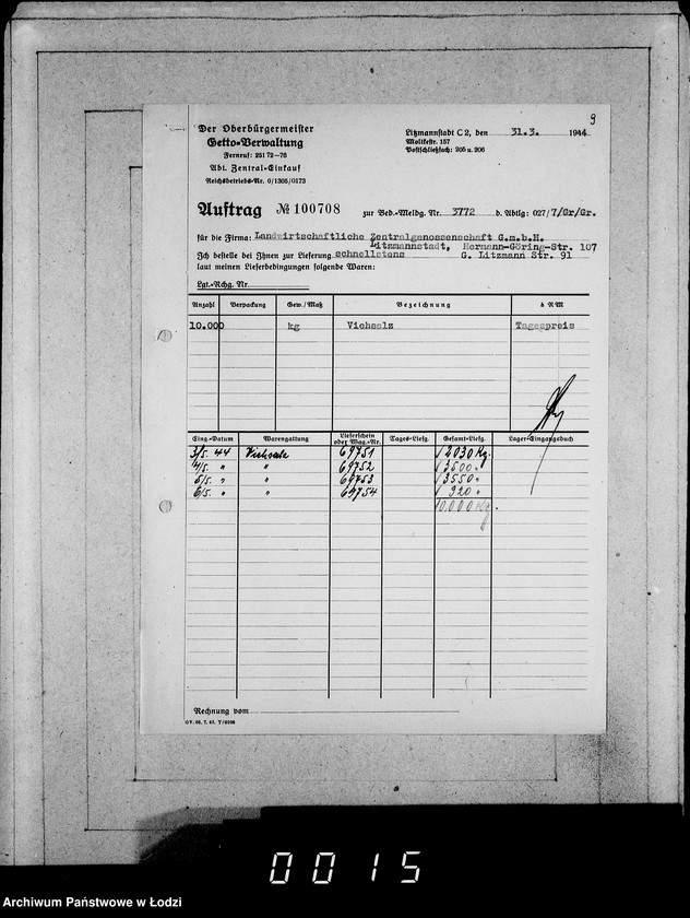 Obraz 13 z jednostki "Aufträge, Lieferscheinen und Rechnungen 100701-100791"