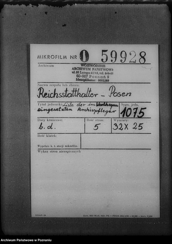 Obraz 2 z jednostki "Liste der im Warthegau eingesetzten"