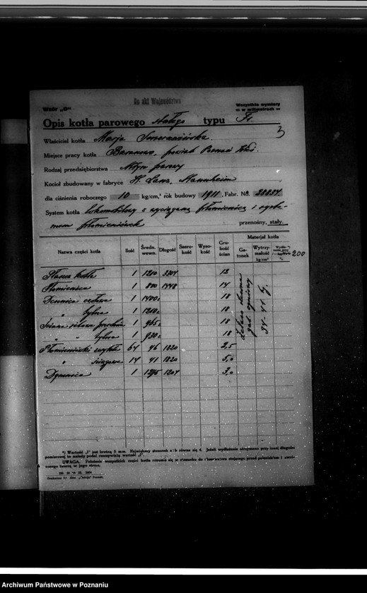 Obraz 7 z jednostki "Młyn parowy M. Smorawińskiej Baranowo powiat poznański nr woj. kotła 328 później własność J. Tomkowiak, Fabianowo powiat poznański"