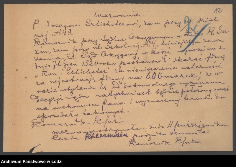 Obraz 14 z jednostki "Kon i Erlichster- sprzedaż przędzy"