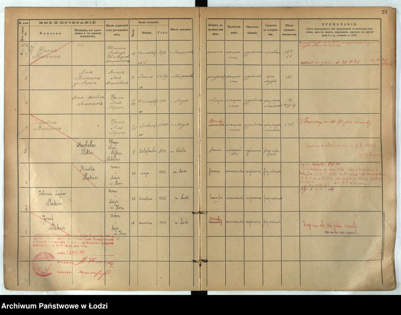 Obraz 19 z jednostki "[Księga ludności stałej m. Łodzi guberni piotrkowskiej nr domu 154-160]"