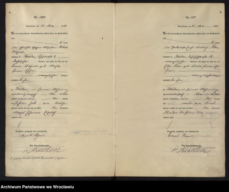 image.from.unit.number "Geburts-Haupt-Register Breslau II 1904 Band 4"