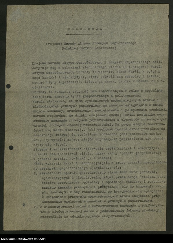 Obraz 8 z jednostki "Rezolucje z krajowych narad aktywu"